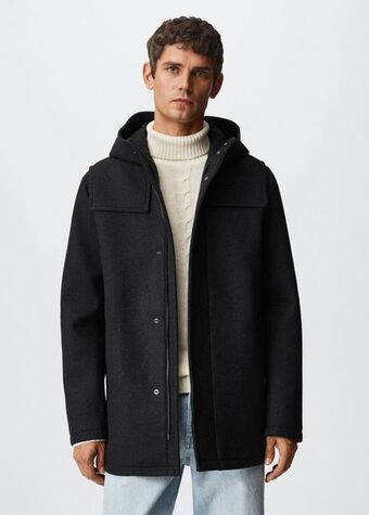 Mango Hooded wool coat offer