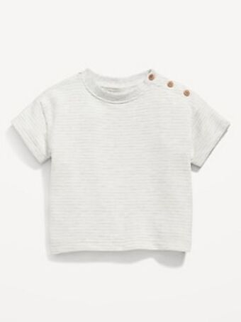 Old Navy Unisex printed buttoned-shoulder textured-knit t-shirt for baby offer