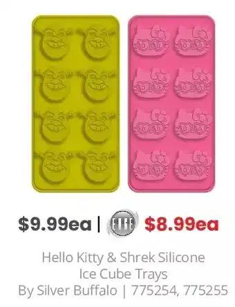 GameStop Hello kitty & shrek silicone ice cube trays by silver buffalo offer