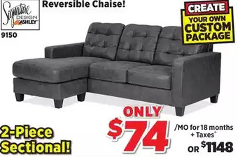 Surplus Furniture Venaldi gunmetal 2-piece sectional offer