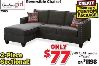 Surplus Furniture Tight race 2-piece sectional offer