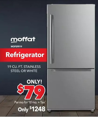Surplus Furniture Moffat stainless steel 19 cu ft refrigerator with drawer offer