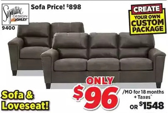 Surplus Furniture Navi smoke sofa & loveseat offer