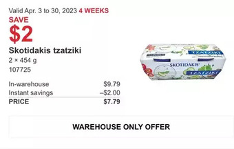 Costco Skotidakis tzatziki offer