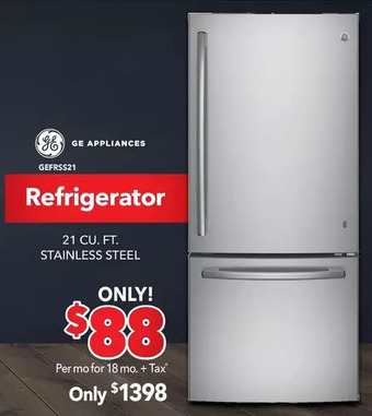 Surplus Furniture Ge stainless steel 21 cu. ft. refrigerator offer
