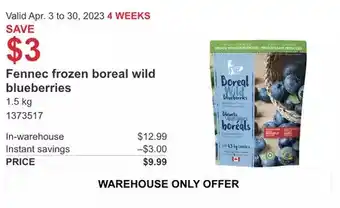 Costco Fennec frozen boreal wild blueberries offer