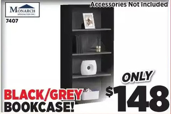 Surplus Furniture Black & grey bookcase offer