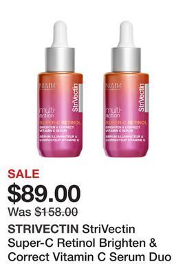 TSC Stores Strivectin super-c retinol brighten & correct vitamin c serum duo offer