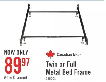 The Brick Twin/full metal glide bed frame with headboard/footboard attachment offer