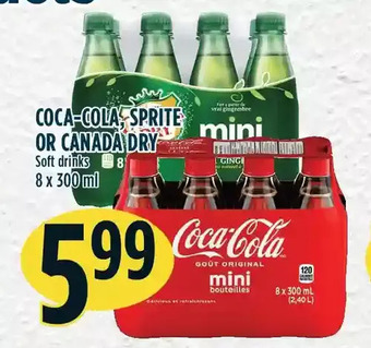 Marché Adonis Coca-cola, sprite or canada dry soft drinks offer