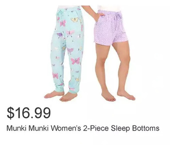 Costco Munki munki women’s 2-piece sleep bottoms offer