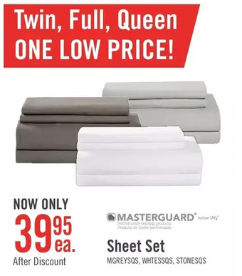 The Brick Masterguard® ultra advanced 4-piece queen sheet set - grey offer