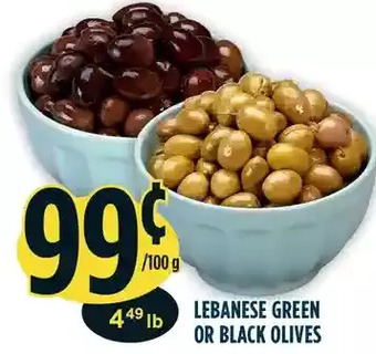 Marché Adonis Lebanese green or black olives offer
