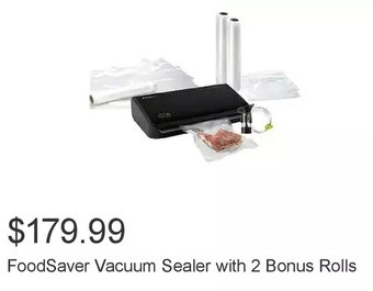 Costco Foodsaver vacuum sealer with 2 bonus rolls offer