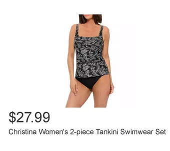 Costco Christina women's 2-piece tankini swimwear set offer
