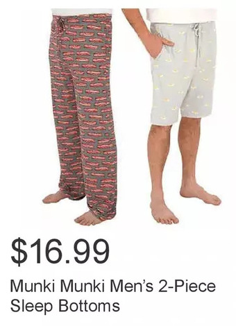 Costco Munki munki men’s 2-piece sleep bottoms offer
