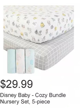 Costco Disney baby - cozy bundle nursery set, 5-piece offer