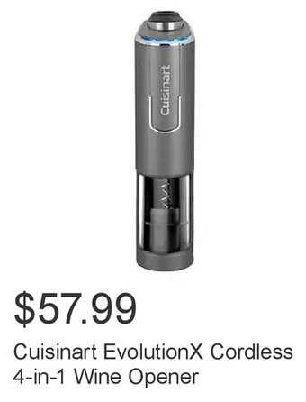 Costco Cuisinart evolutionx cordless 4-in-1 wine opener offer