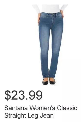 Costco Santana women’s classic straight leg jean offer