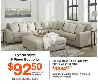 Ashley Furniture Lyndeboro 5 piece sectional offer