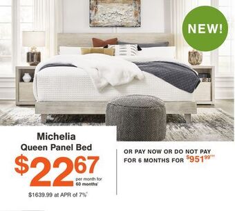 Ashley Furniture Michelia queen panel bed offer