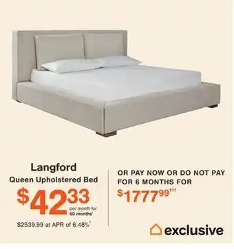 Ashley Furniture Langford queen upholstered bed offer