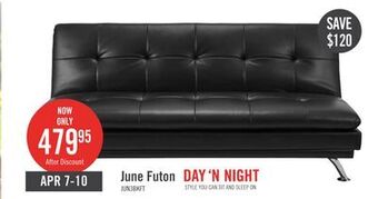 The Brick June leather-look fabric futon - black offer