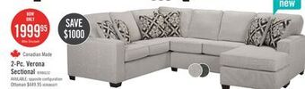 The Brick Verona 2-piece brushed linen-look fabric left-facing sectional - beige offer