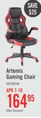 The Brick Artemis gaming chair - red and black offer