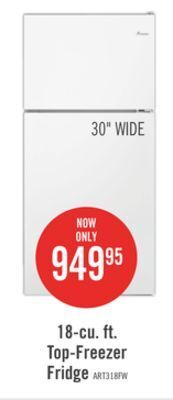 The Brick Amana 18 cu. ft. top-freezer refrigerator art318ffdw offer