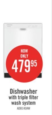 The Brick Amana dishwasher with triple filter wash system - adb1400amw offer
