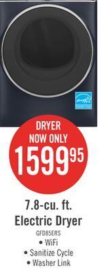 The Brick Ge 7.8 cu. ft. front-load dryer with built-in wi-fi - gfd85esmnrs offer