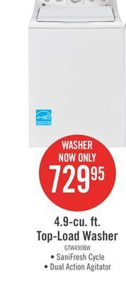 The Brick Ge 4.9 cu. ft. top load washer with sanifresh cycle - gtw490bmrws offer