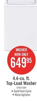 The Brick Ge 4.4 cu. ft. top-load washer with sanifresh cycle - gtw331bmrws offer