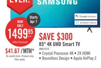 The Brick Samsung 85 tu7000 television - un85tu7000fxzc offer