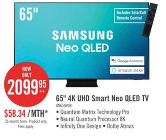 The Brick Samsung 65 qn90b neo qled 4k uhd smart tv - qn65qn90bafxzc offer