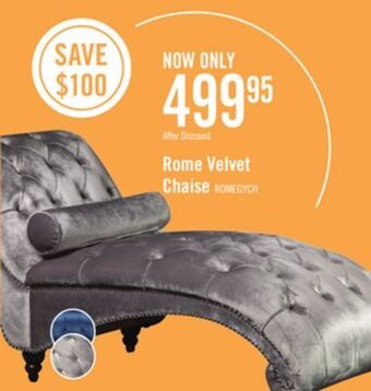 The Brick Rome velvet chaise - grey offer