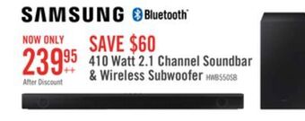 The Brick Samsung 410 w 2.1-channel soundbar with wireless subwoofer - hw-b550/zc offer