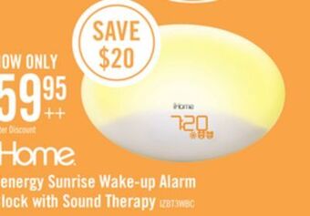 The Brick Ihome zenergy sunrise wake-up alarm clock with sound therapy - izbt110wft offer