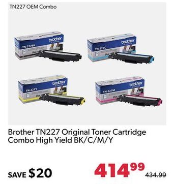 Shopper+ Brother tn227 original toner cartridge combo high yield bk/c/m/y offer