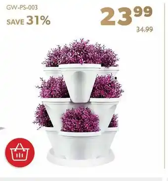 Shopper+ Garden pot stackable planter vertical self-watering flower vegetable gardening 3 tier - yardlab offer