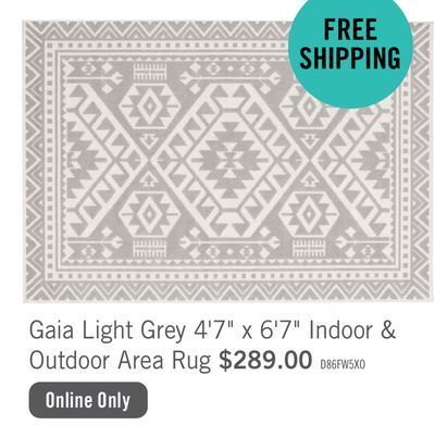 The Brick Gaia light grey 4'7 x 6'7 area rug offer