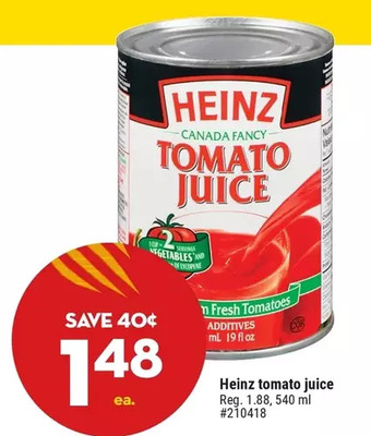 Giant Tiger Heinz tomato juice offer