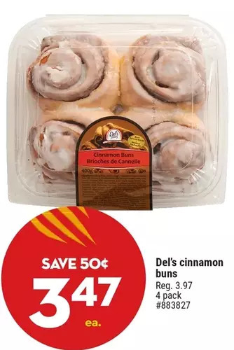 Giant Tiger Del's cinnamon buns offer