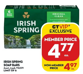 Giant Tiger Irish spring soap bars offer
