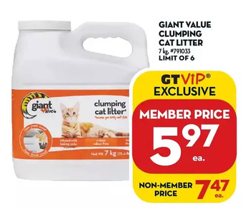 Giant Tiger Giant value clumping cat litter offer