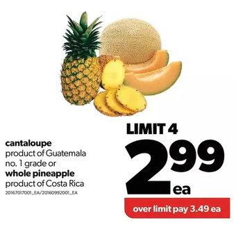 Real Canadian Superstore Cantaloupe or whole pineapple offer