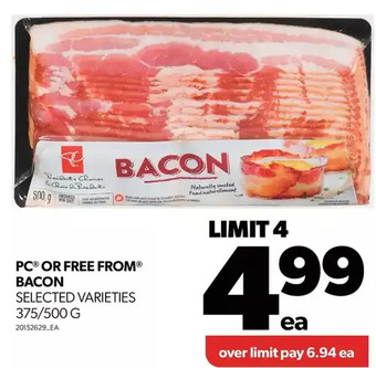 Real Canadian Superstore Pc or free from bacon offer