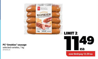 Real Canadian Superstore Pc smokies sausage offer