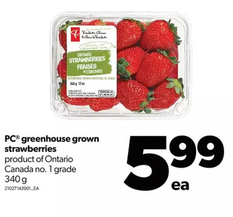 Real Canadian Superstore Pc greenhouse grown strawberries offer